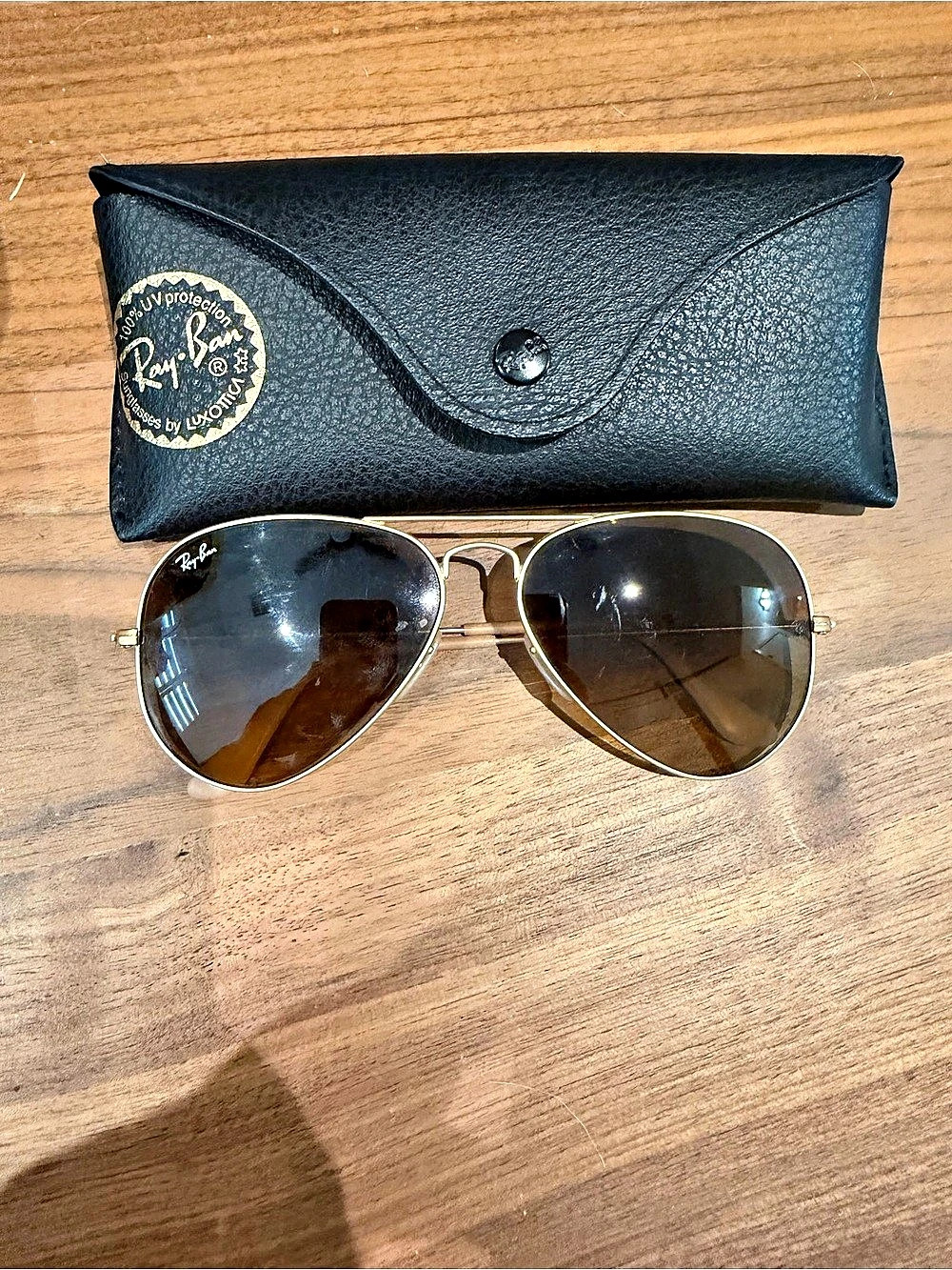 Ray-Ban Aviator Sunglasses Gold & Brown